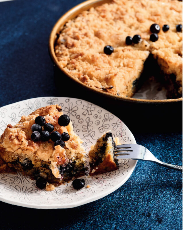 Blueberry sour cream streusel cake