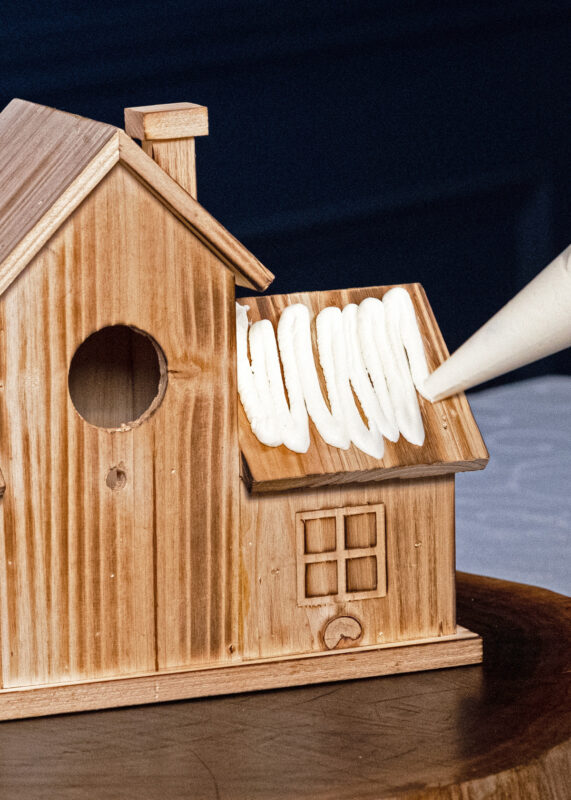 Decorating wooden house.