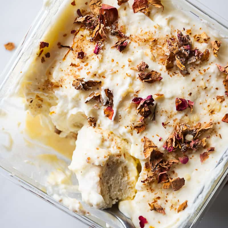 Saffron tiramisu.