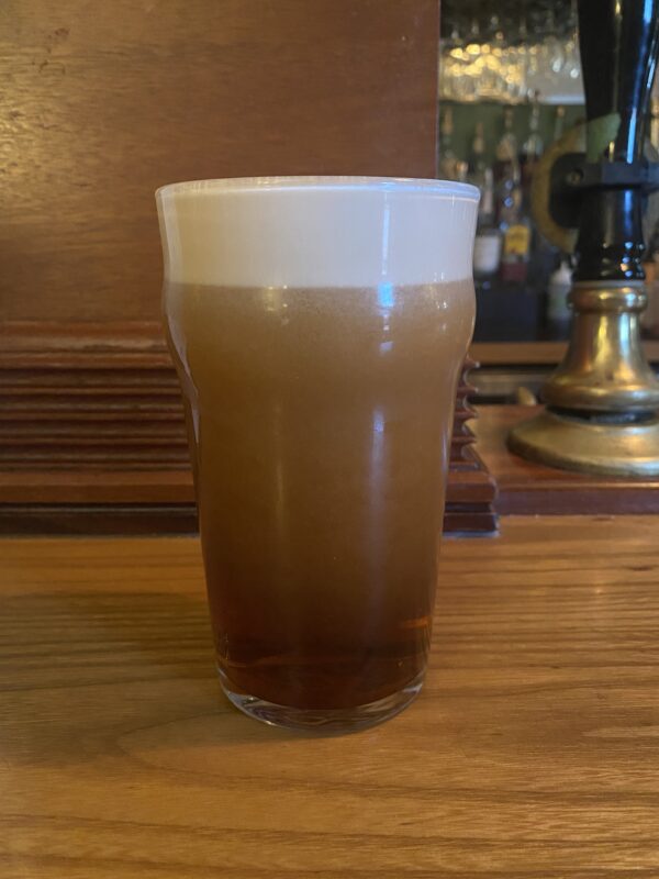Beer in a glass.